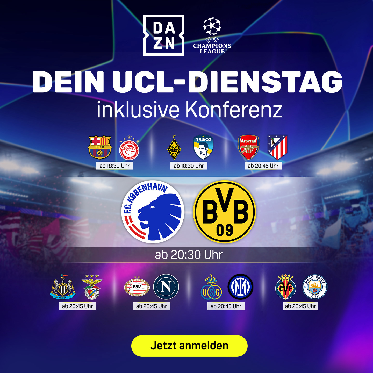 UEFA Champions League Spieltag 3 Banner Dienstag