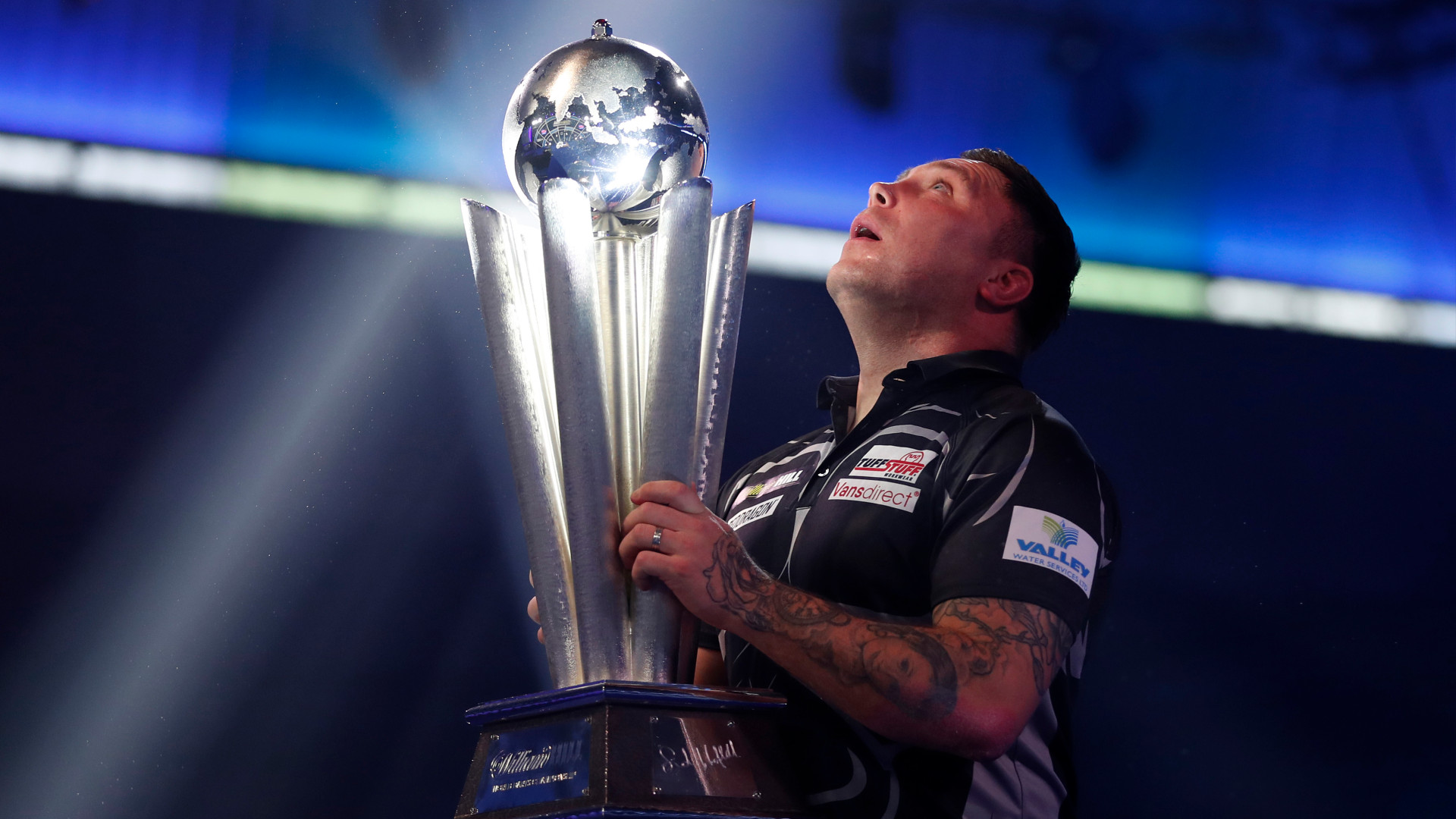 Sidwell Trophy Gerwyn Price 2021 Darts WM 2022 Pokal Trophäe 03012021