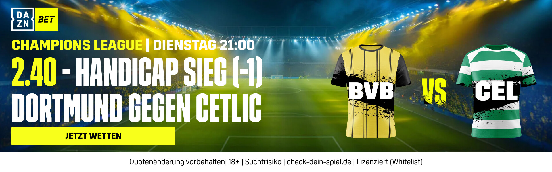 DAZN Bet BVB Celtic Handicap Champions League