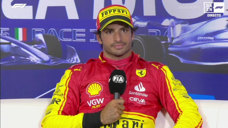 Carlos Sainz reacciona a su espectacular pole en Monza con Ferrari: "Ha sido una de las mejores vueltas de mi vida"