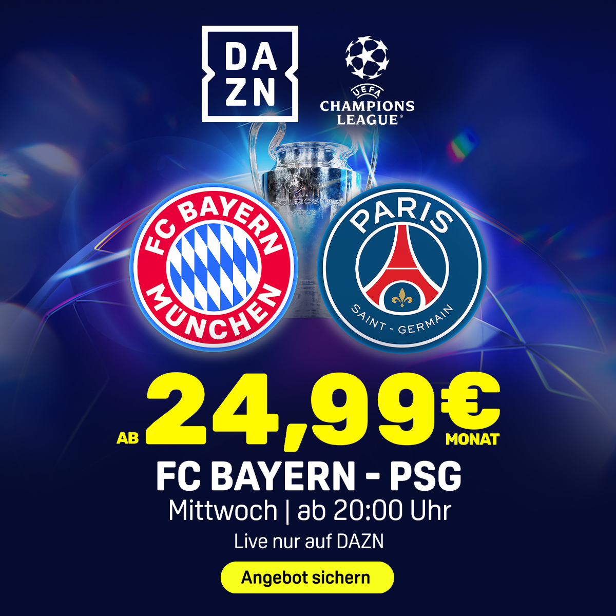 FC Bayern München PSG Paris Saint-Germain Champions League Banner