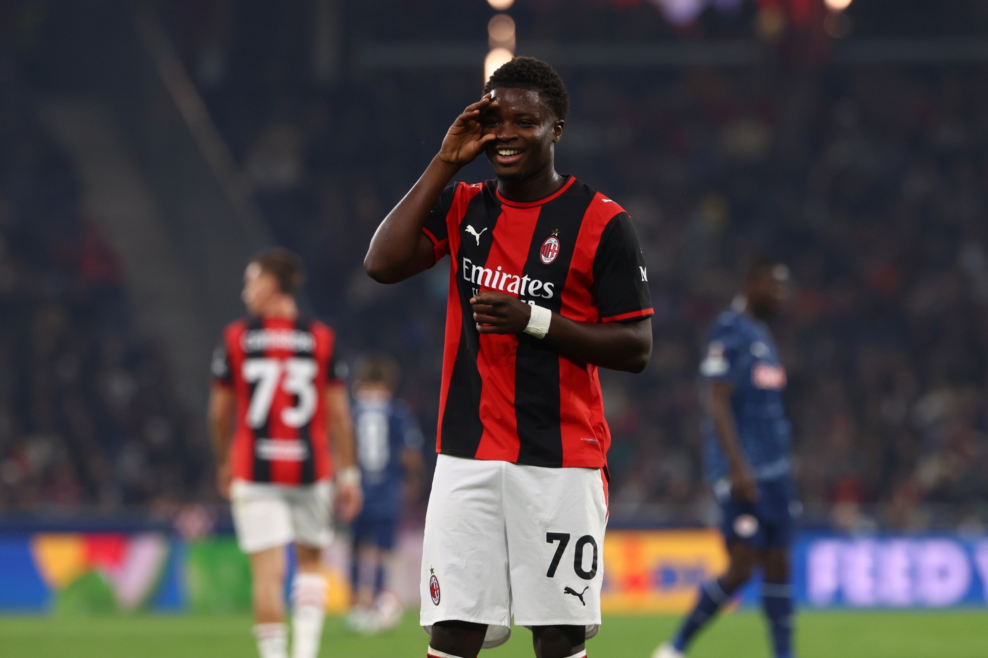 Photo: DAZN AC Milan striker Alphadjo Cisse celebrates his 20th birthday