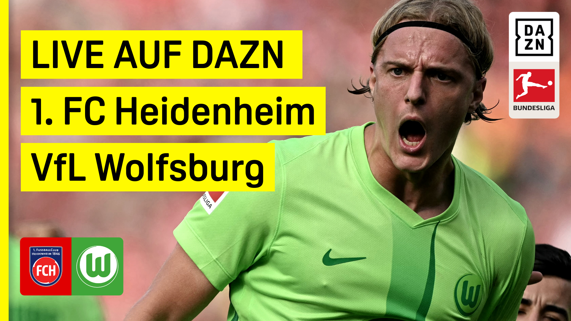 1. FC Heidenheim VfL Wolfsburg Bundesliga DAZN Header