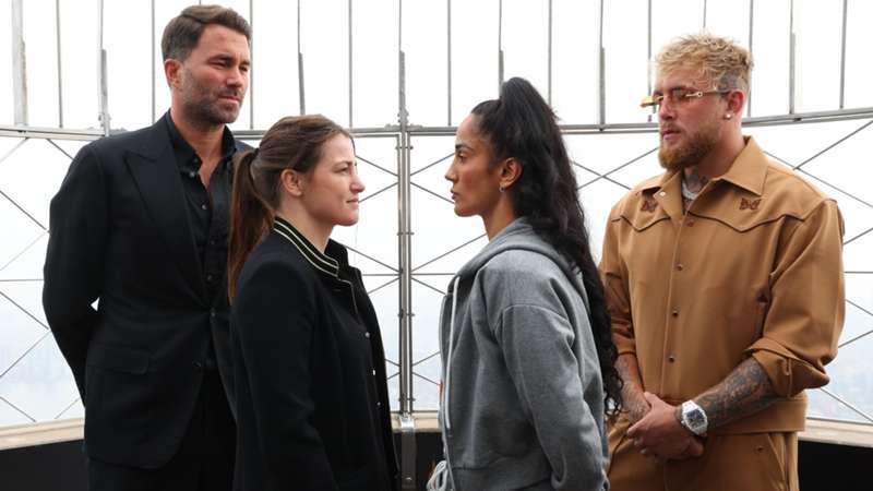 Katie Taylor and Amanda Serrano kick off fight week at New York's Empire State Building