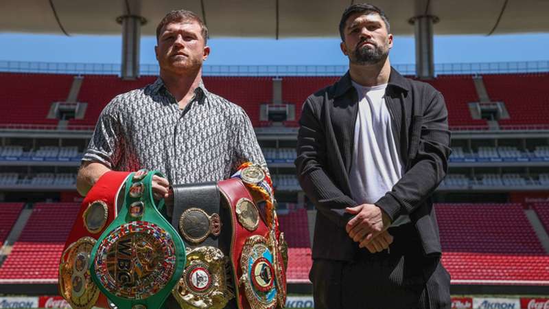 Canelo Alvarez and John Ryder partake in tense weigh in ahead of their undisputed title clash