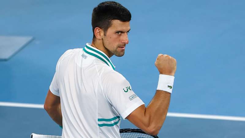 Novak Djokovic esulta durante la finale dell'Australian Open