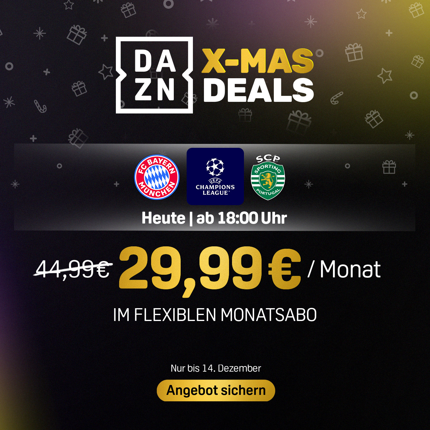 FC Bayern Sporting Christmas Flash Sale 2025 Banner