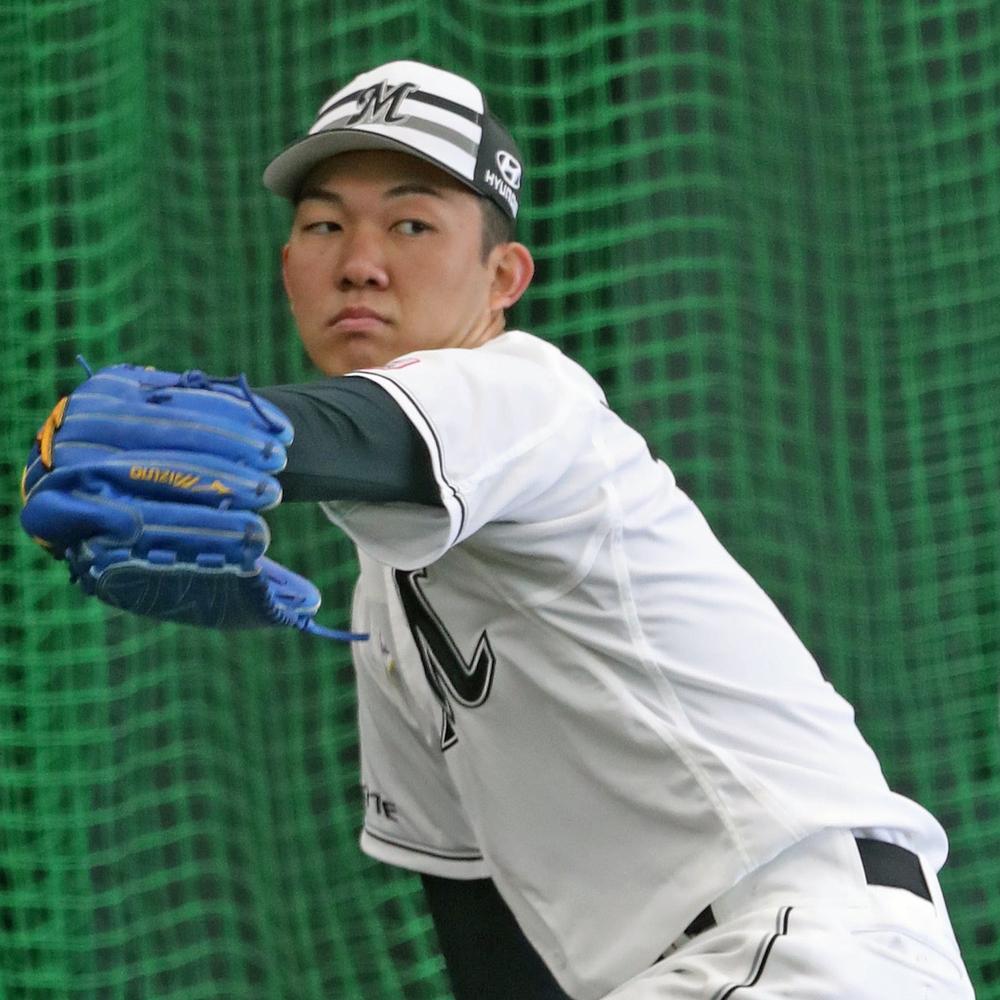 ロッテ】最速158キロのドラ1右腕・石垣元気がキャンプ初ブルペン
