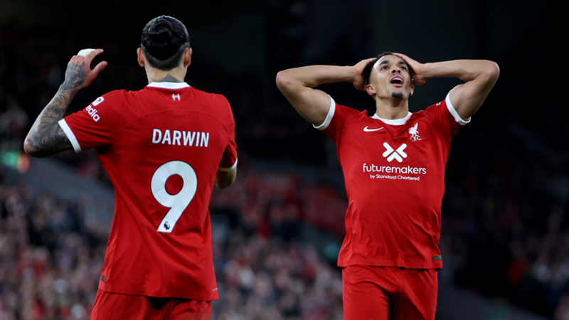 Premier League: Diogo Jota, Díaz e Darwin com golos na vitória dos Reds