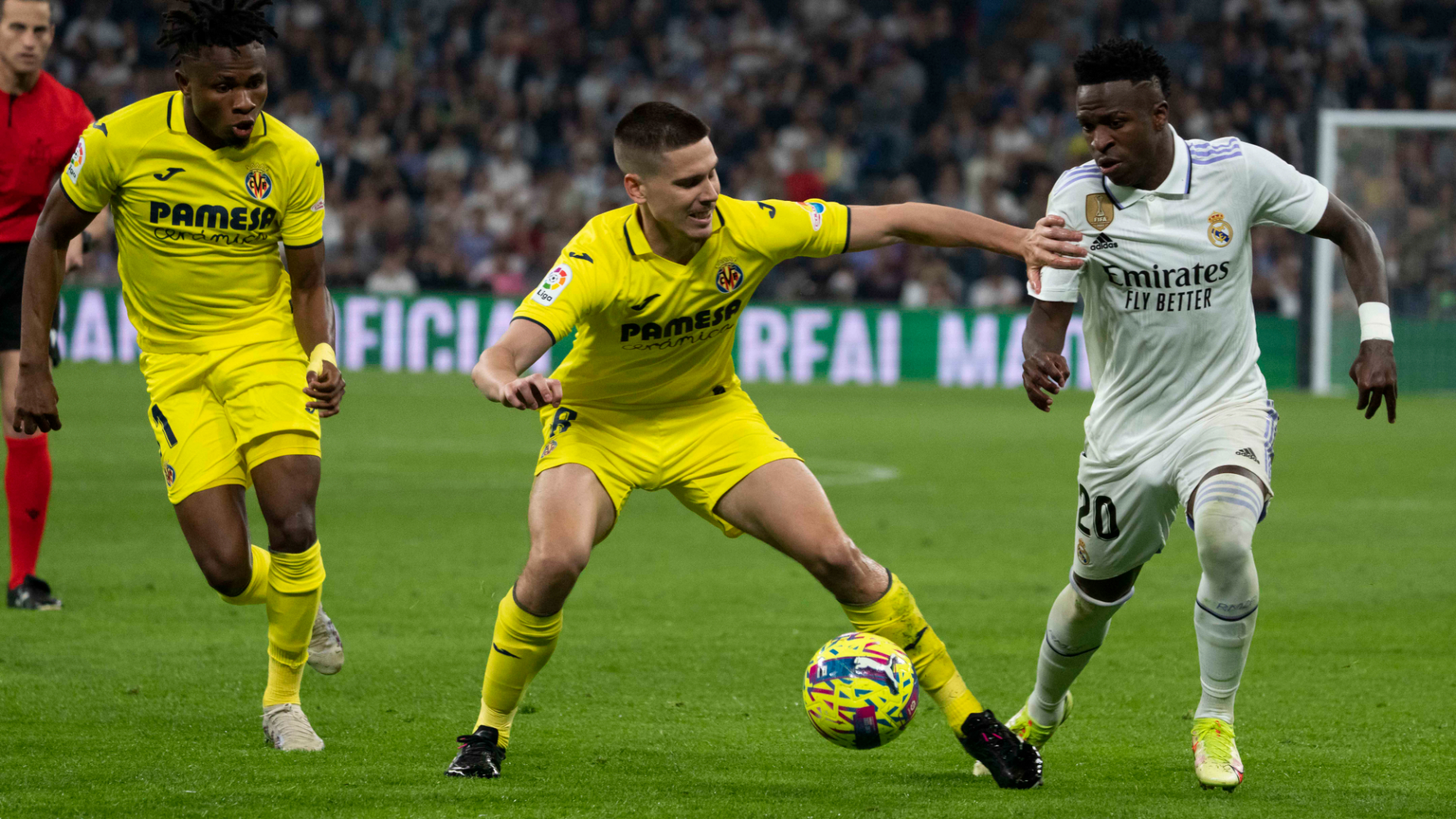 Samu Chukwueze, Juan Foyth, Vinicius, Real Madrid, Villarreal, LaLiga