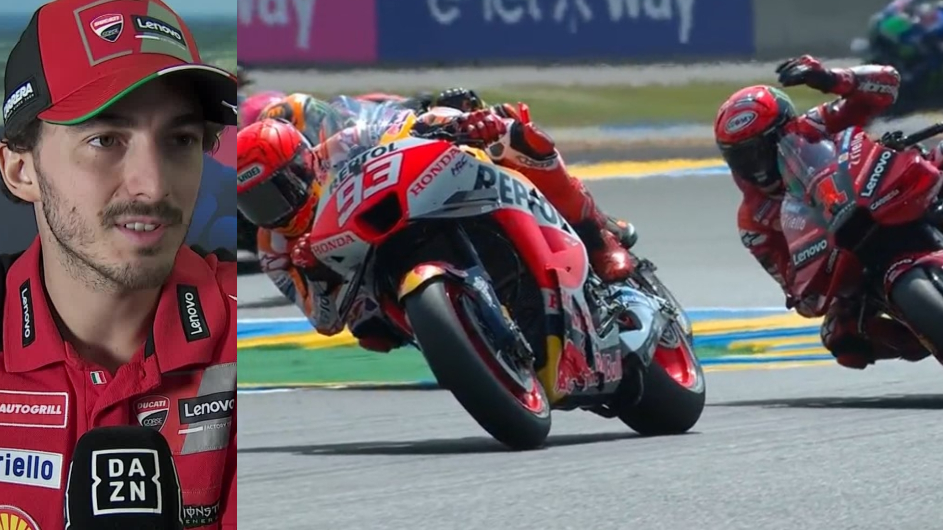 Pecco Bagnaia y su reproche tras el toque de Marc Márquez en su ...