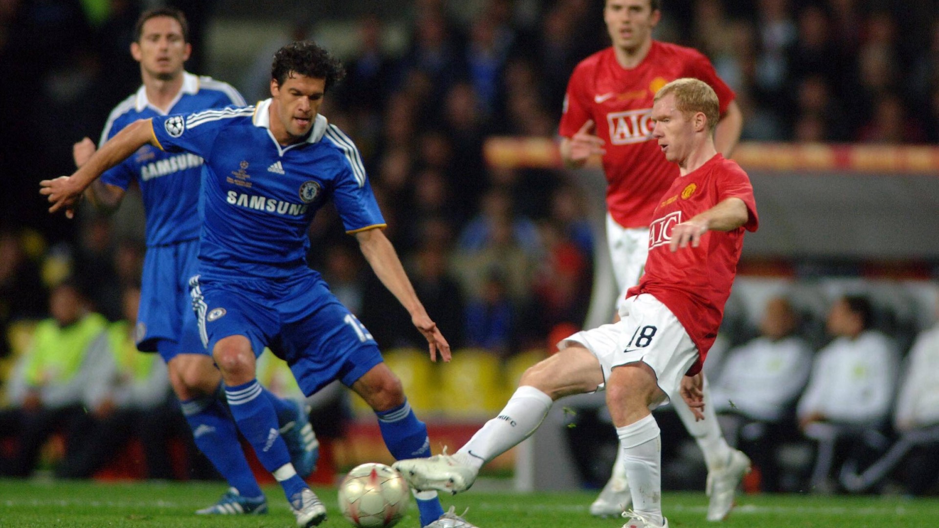 Ballck Chelsea Scholes Manchester United Moskau Finale 2008