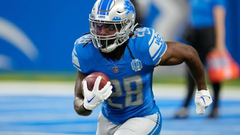 Jahmyr Gibbs, running back de los Detroit Lions: estadísticas, salario, posición y altura