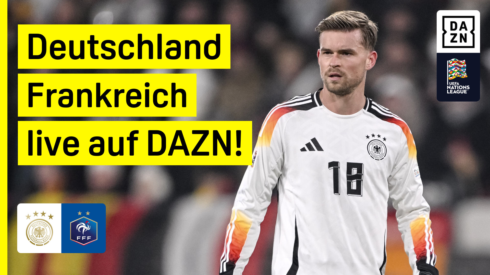 Deutschland Frankreich Spiel um Platz 3 UEFA Nations League Final Four DAZN Header
