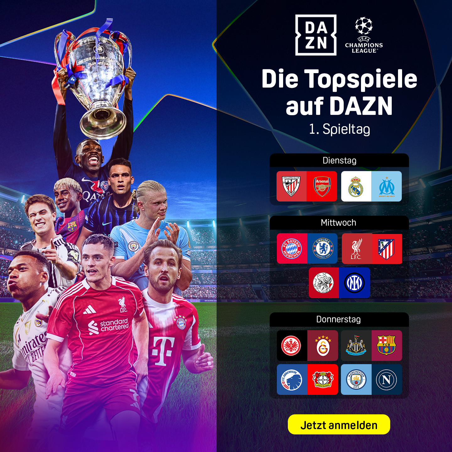 Banner Champions League MD 1 Spieltag 1 Highlights