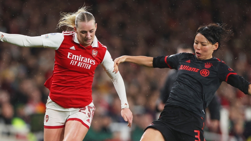 Arsenal reverse deficit vs. Bayern Munich, move on to Women's Champions League semis