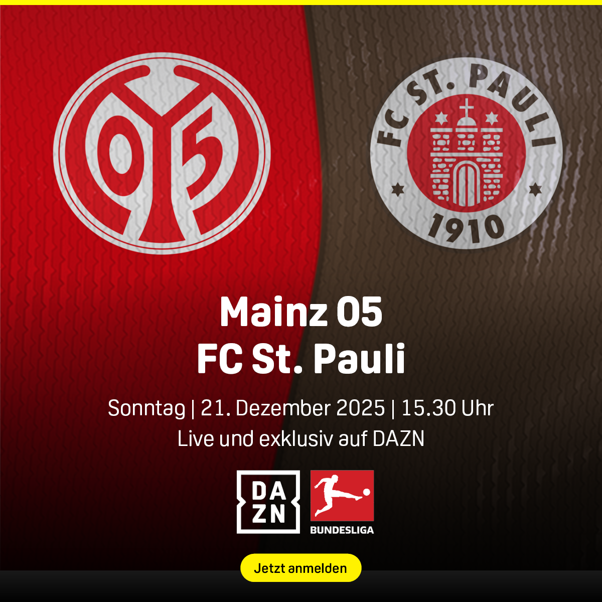 Mainz 05 St. Pauli Banner Bundesliga 15. Spieltag