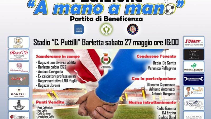 "A mano a mano": Barletta scende in campo per l'inclusione sociale e le disabilità