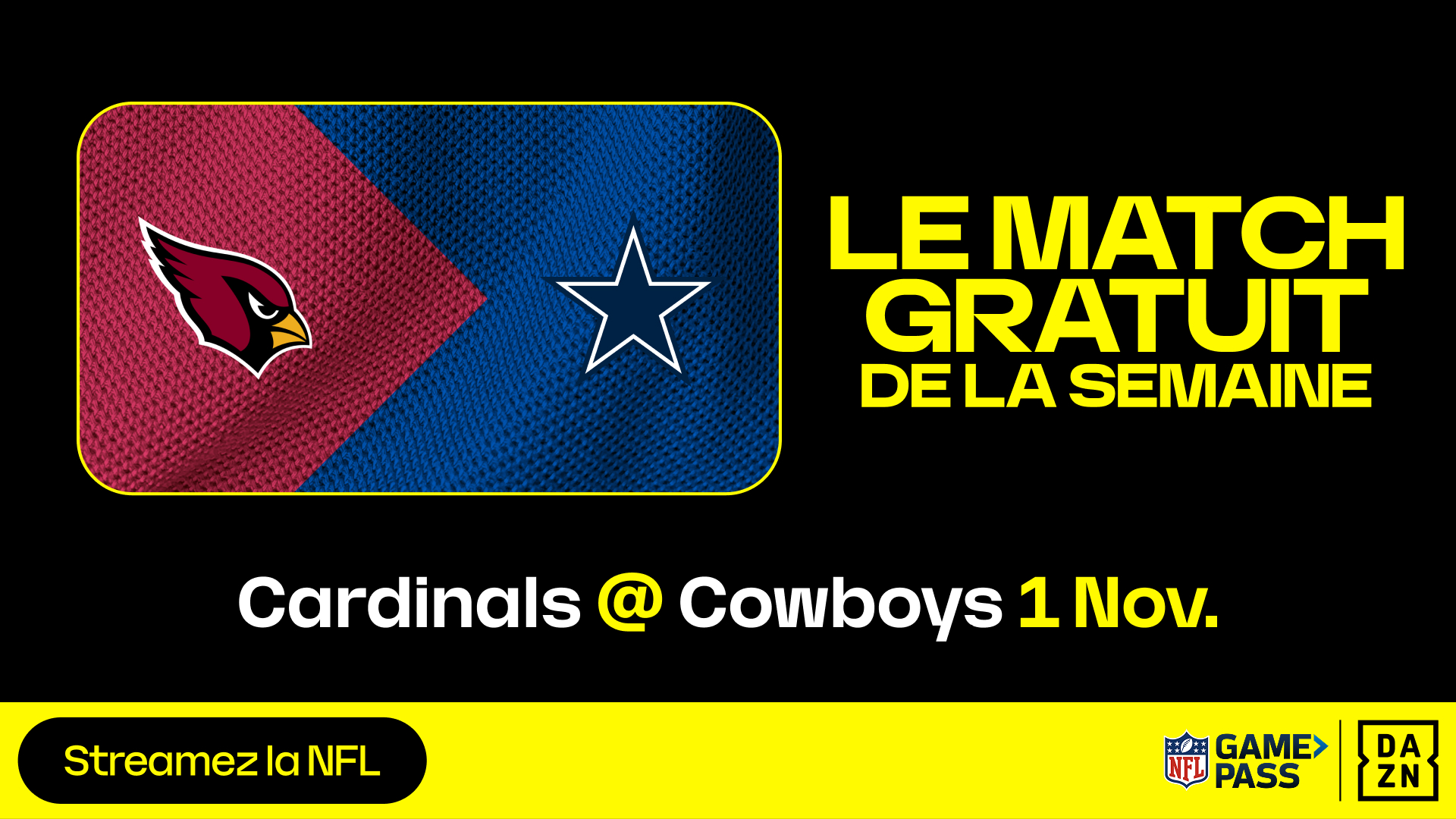 DAZN to stream Arizona Cardinals vs. Dallas Cowboys for free in France