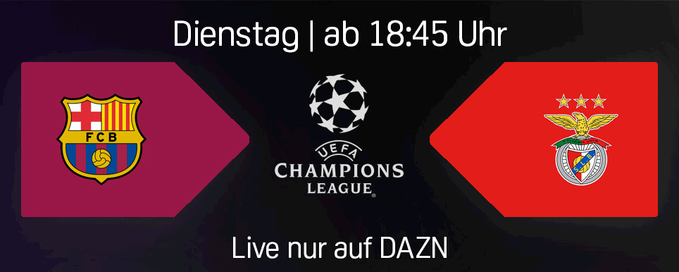 UCL Banner Achtelfinale Rückspiel Barcelona Benfica
