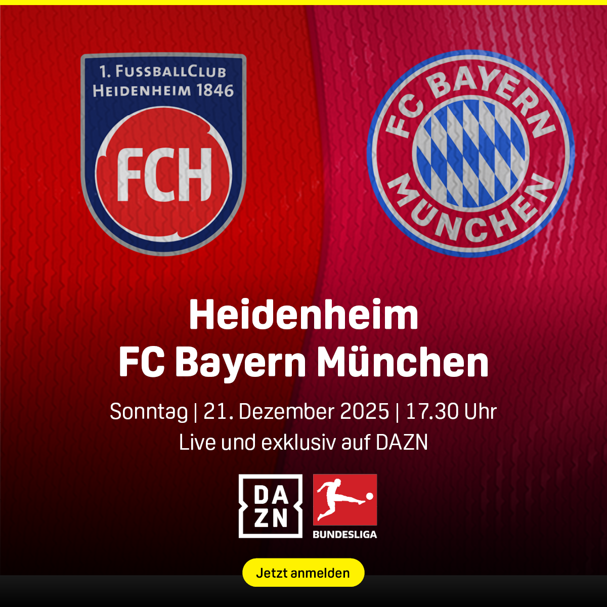FC Heidenheim FC Bayern München Banner Bundesliga 15. Spieltag