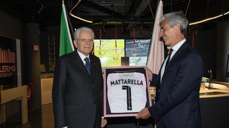 Palermo, il presidente della repubblica Mattarella visita il Barbera