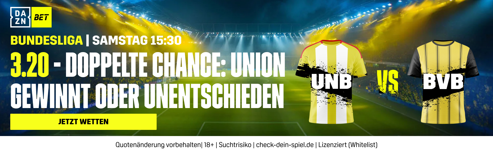 DAZN Bet Union Berlin BVB Doppelte Chance Bundesliga MD6