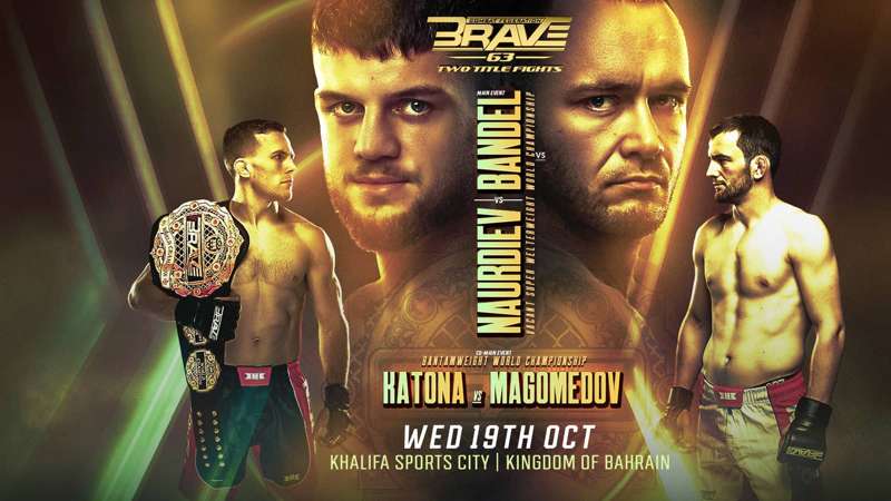 What time is Brave CF 63 tonight? Start time, live stream info for Ismail Naurdiev vs. Marcin Bandel