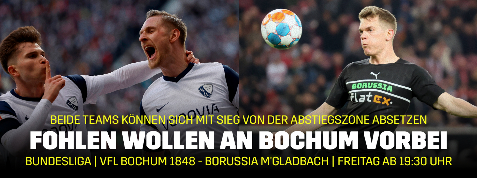 Banner DAZN VfL Bochum Borussia Mönchengladbach