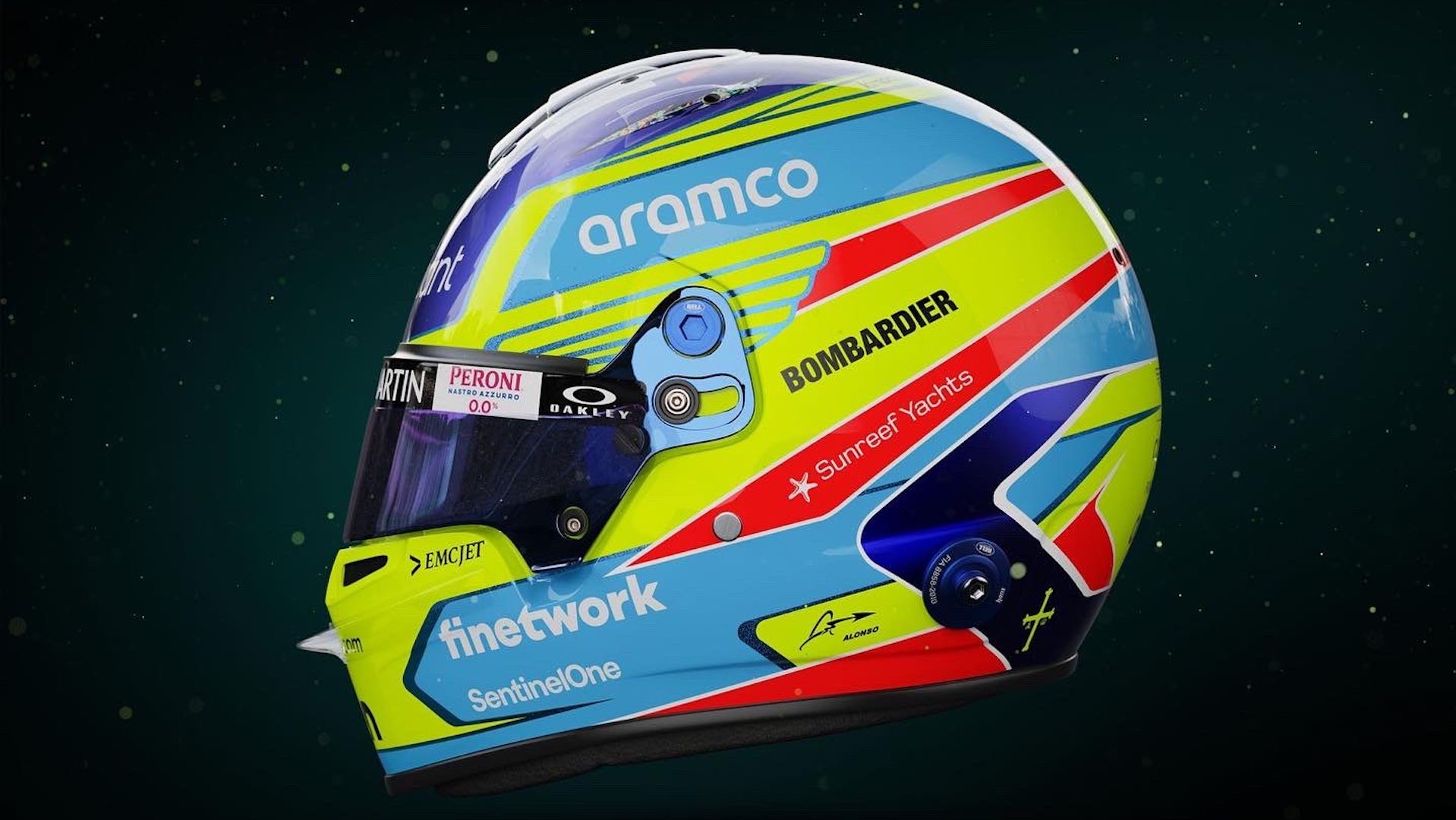 Casque F1 Fernando Alonso 2018 Abu Dhabi GP - Modèle Spark 1/5, Neuf