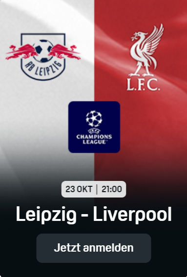 RB Leipzig FC Liverpool UEFA Champions League 3. Spieltag DAZN Banner