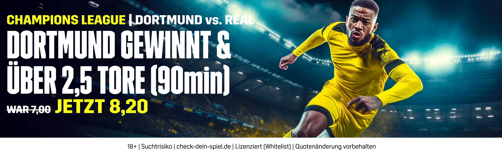 DAZN Bet Wetten Banner Champions League Finale Real Madrid Borussia Dortmund