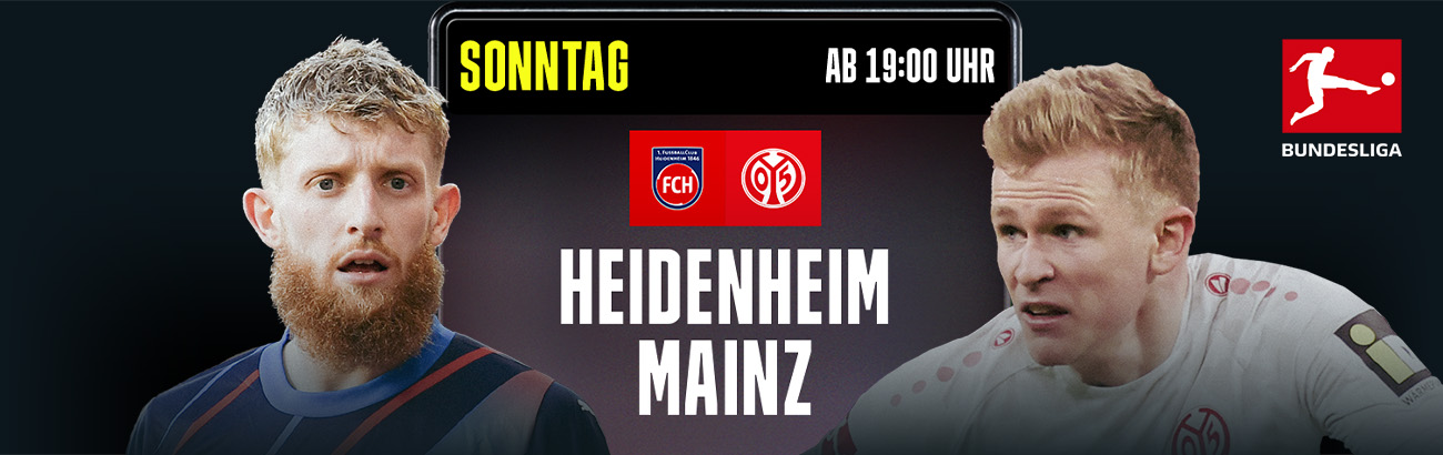 1. FC Heidenheim FSV Mainz 05 Bundesliga DAZN Banner