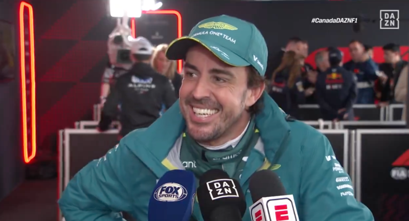 Fernando Alonso y su divertida broma a Lewis Hamilton tras su adelantamiento en el GP de Canadá: "Me adelantó en boxes, que quede claro"