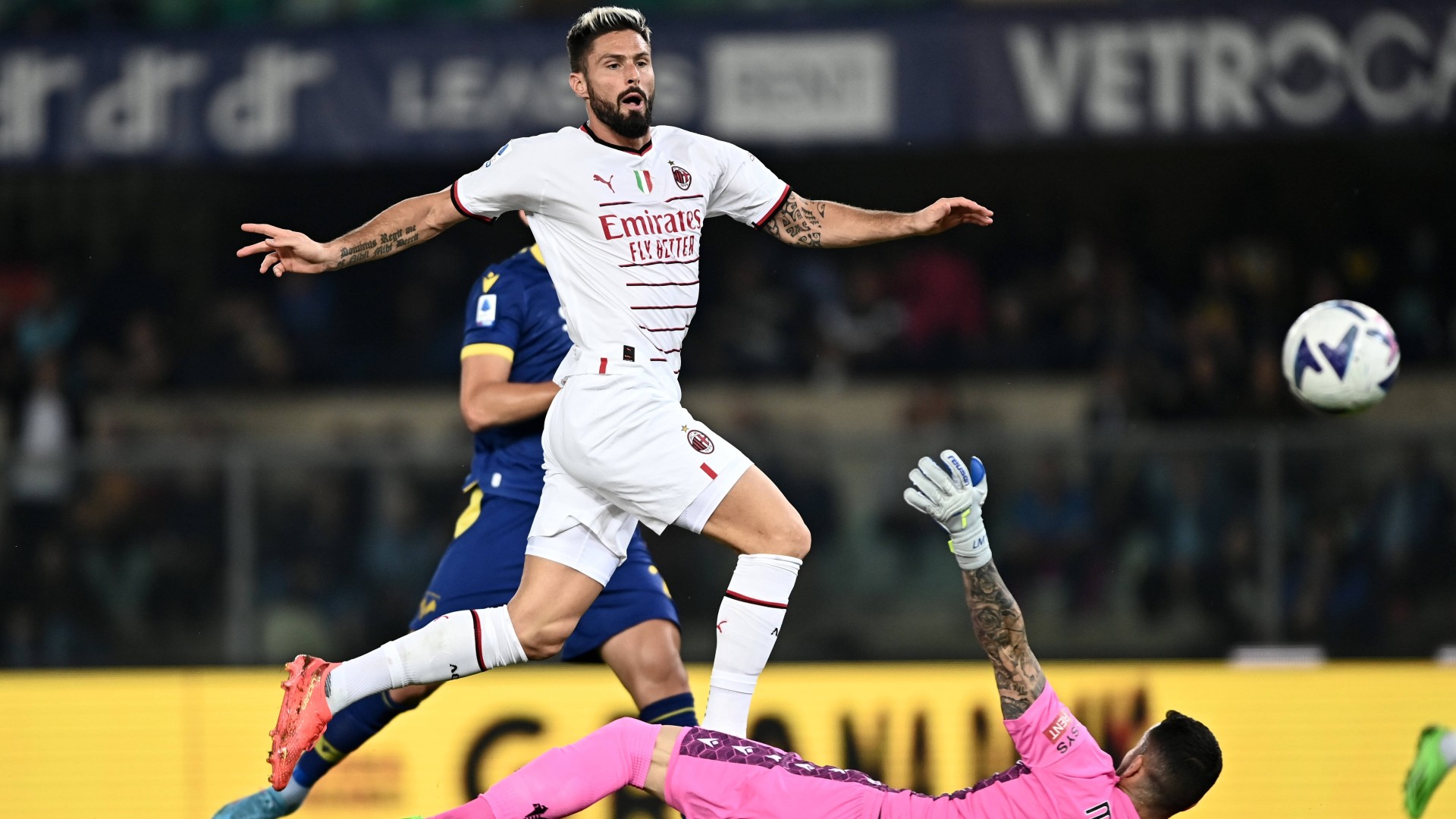 Giroud in Verona-Milan Serie A