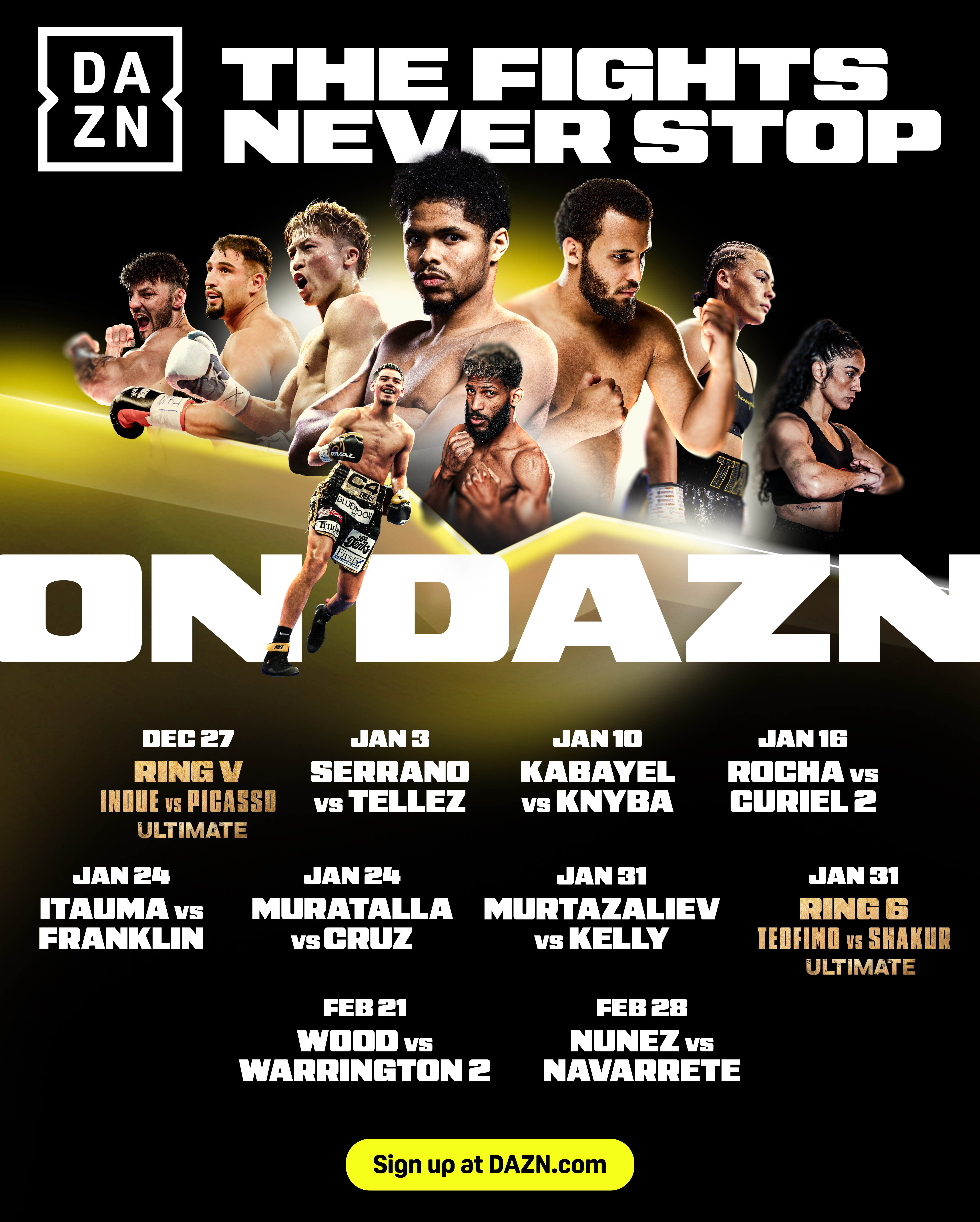 DAZN Schedule 2026 New