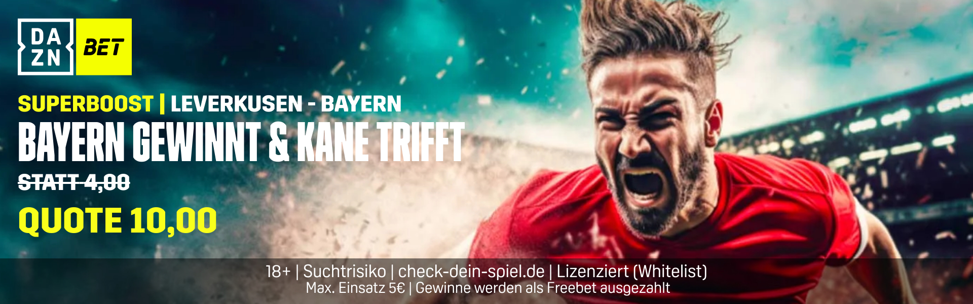 DAZN Bet Banner Superboost Leverkusen Bayern