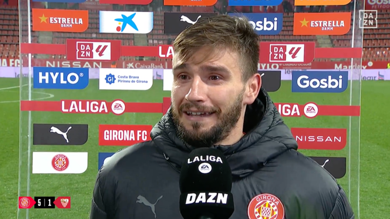 Portu y su declaración de amor al Girona en DAZN: "Me siento canterano del equipo, cuando deje el fútbol seré del Girona a muerte"