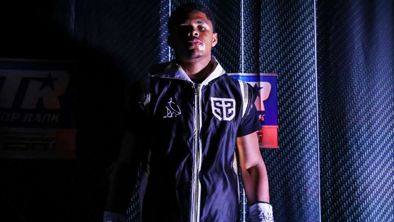 Shakur Stevenson stops Felix Caraballo with a body shot in boxing's return from the COVID-19 pandemic