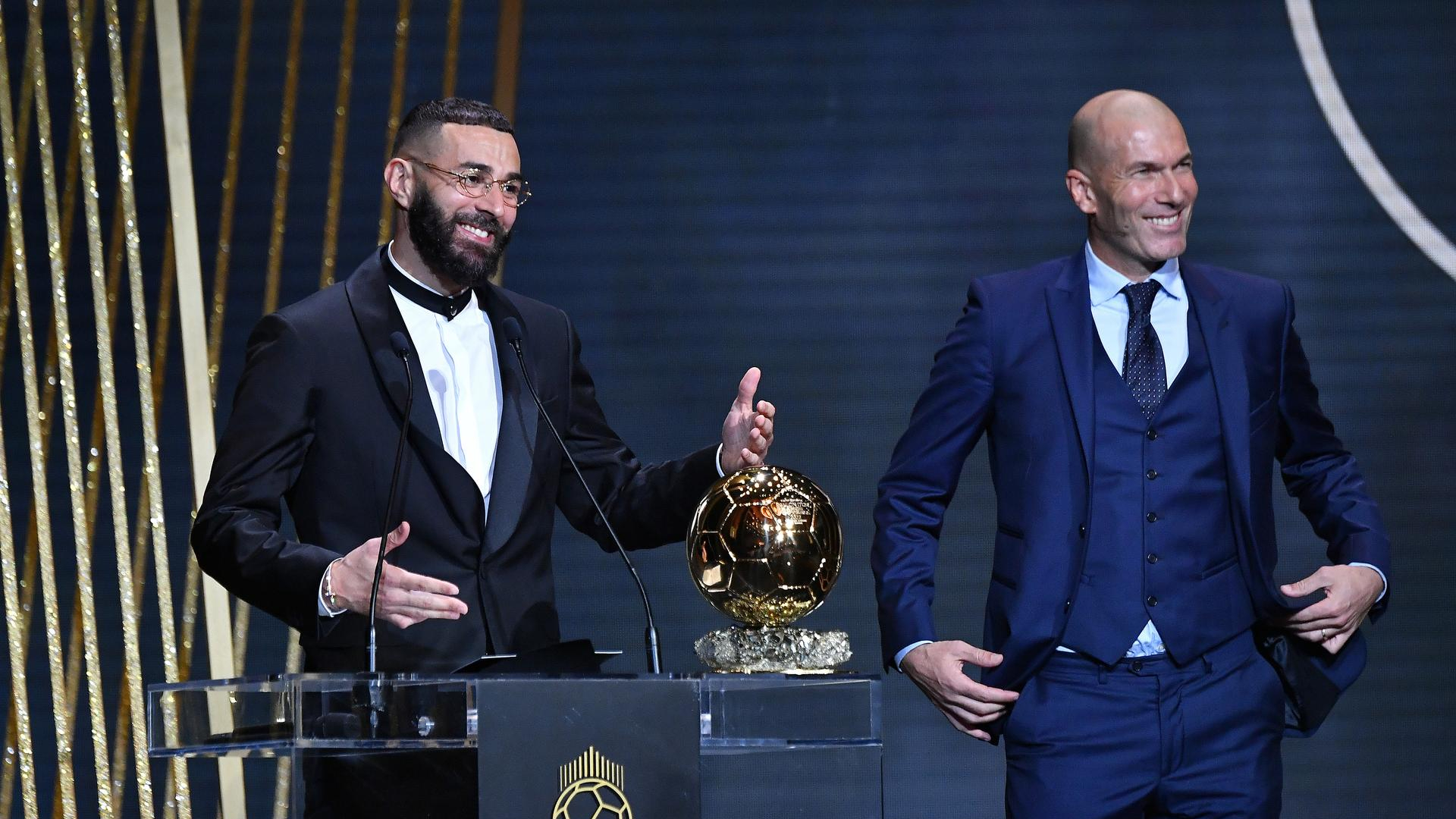 Karim Benzema Zinedine Zidane Ballon d'Or 2022