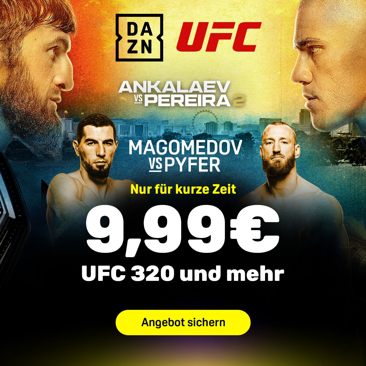 Banner DAZN Angebot Oktober 2025 9,99 Euro UFC