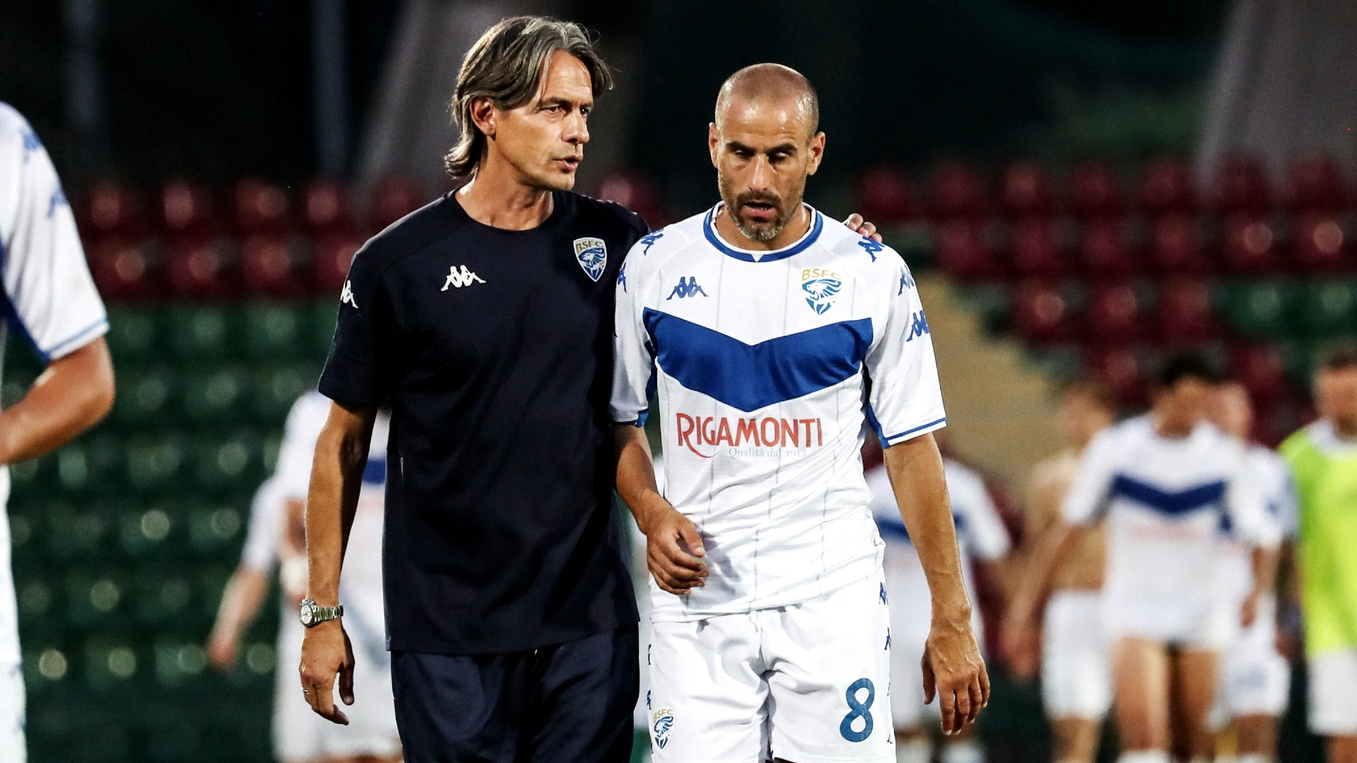 2021-08-22-Filippo Inzaghi and Rodrigo Palacio during the Serie B Match between Ternana vs Brescia