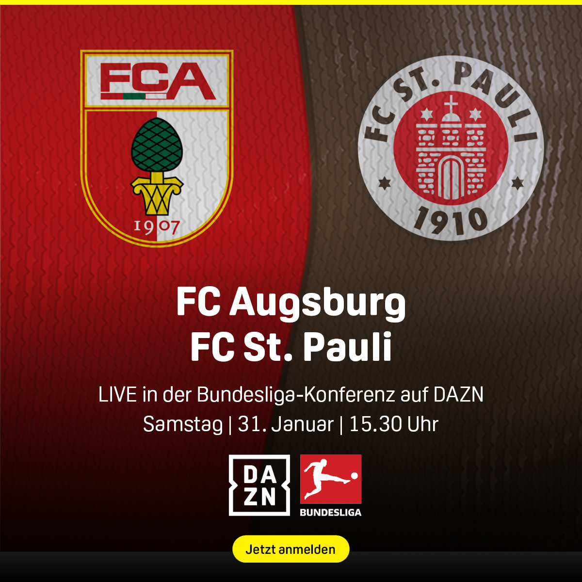 FC Augsburg St. Pauli Banner Bundesliga 20. Spieltag