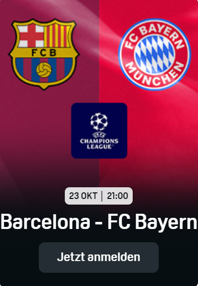 FC Barcelona FC Bayern München UEFA Champions League 3. Spieltag DAZN Banner