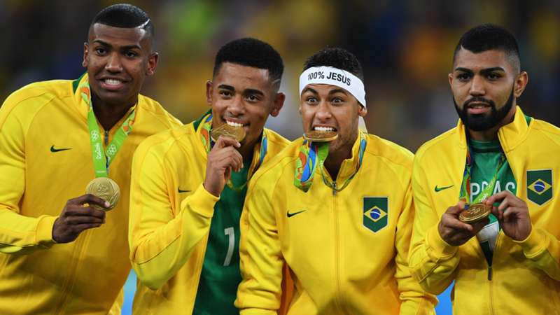 Neymar Gabriel Jesus Gabi Brasilien Olympische Spiele 2016 Finale Goldmedaille 20082016
