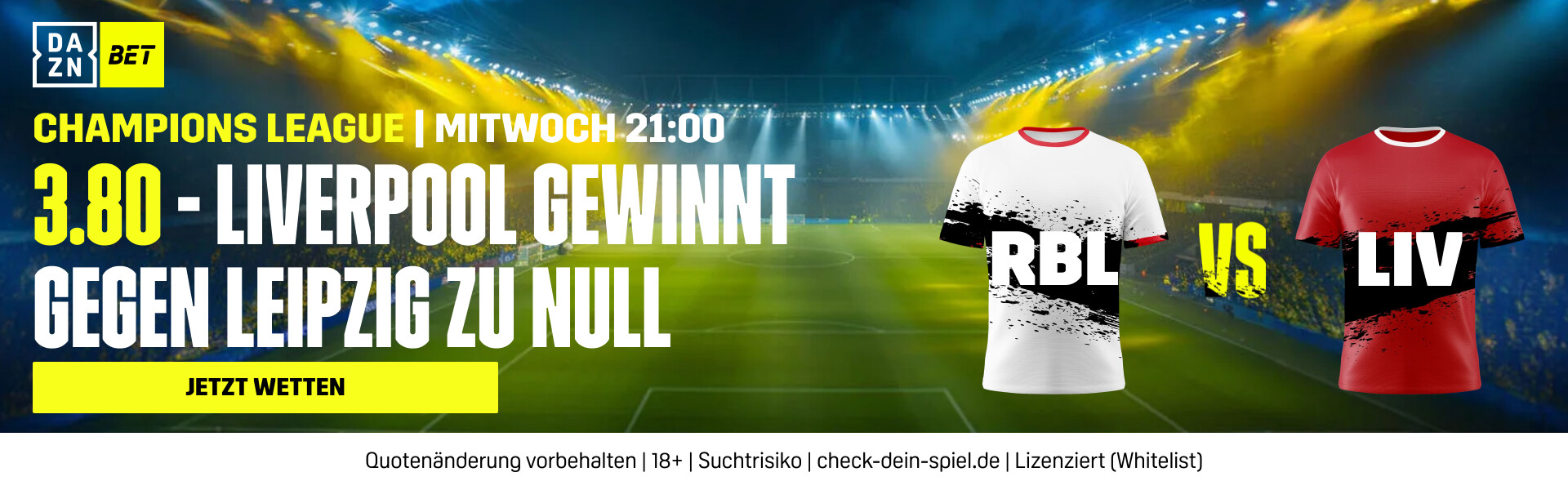 DAZN Bet RB Leipzig FC Liverpool Champions League LIV gewinnt zu Null