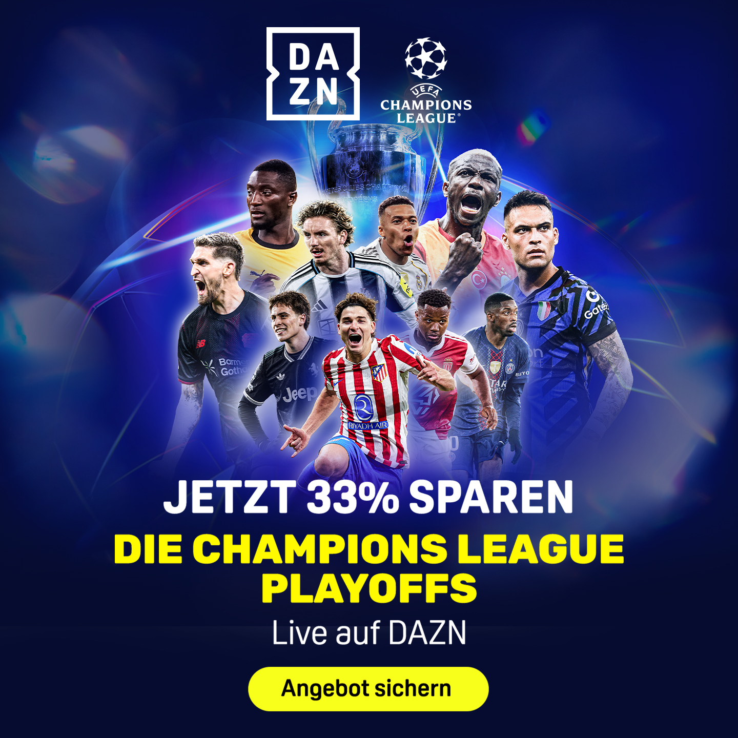 Playoffs Rückspiele Champions League Banner Angebot