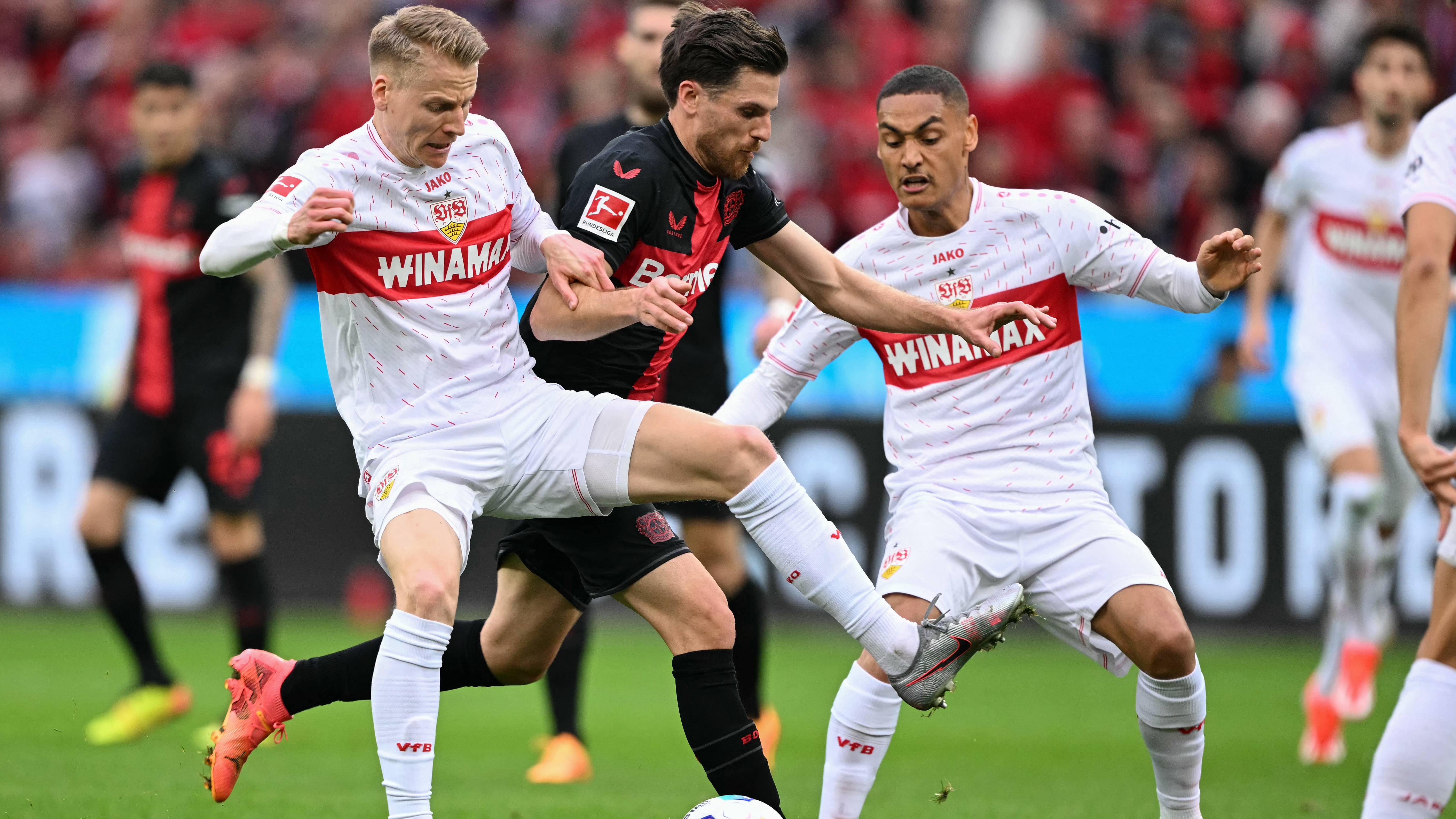 Chris Führich Jonas Hofmann Enzo Millot Bayer Leverkusen VfB Stuttgart 27042024