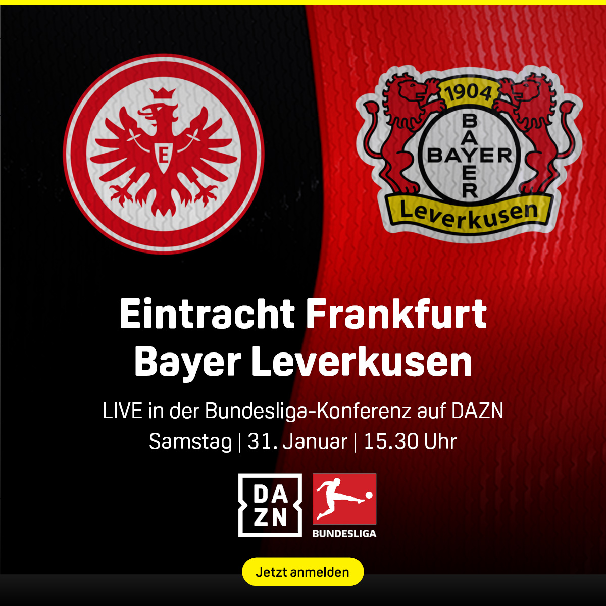 Eintracht Frankfurt Bayer Leverkusen Banner Bundesliga 20. Spieltag