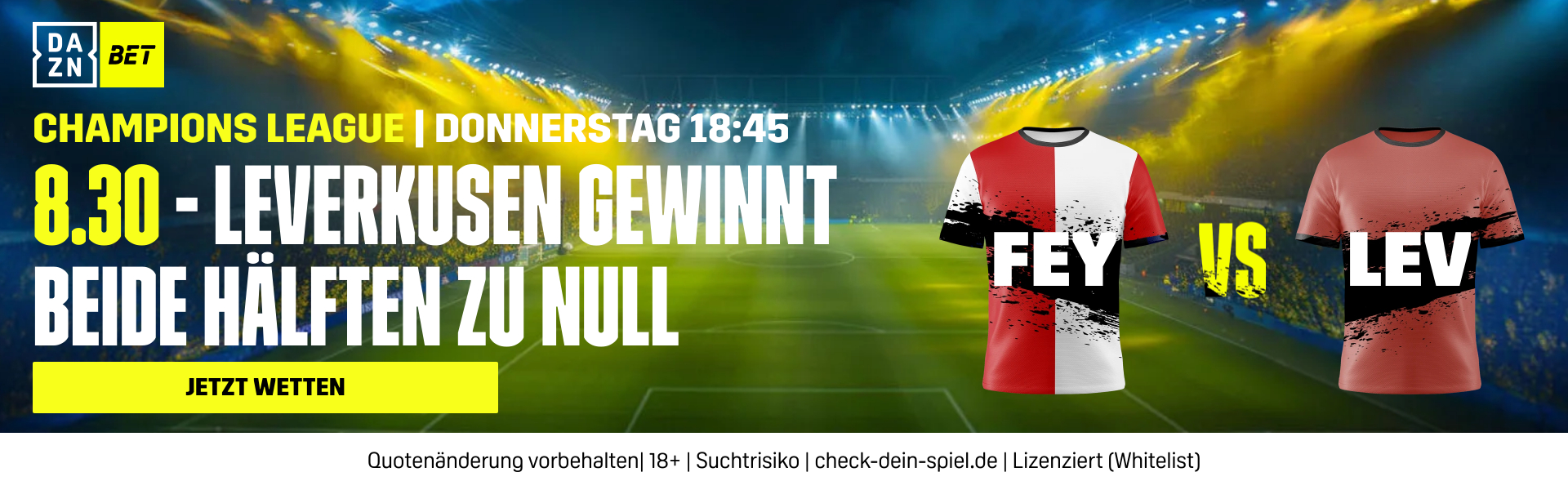 Feyenoord Bayer Leverkusen UEFA Champions League 2024/25 1. Spieltag DAZN Bet